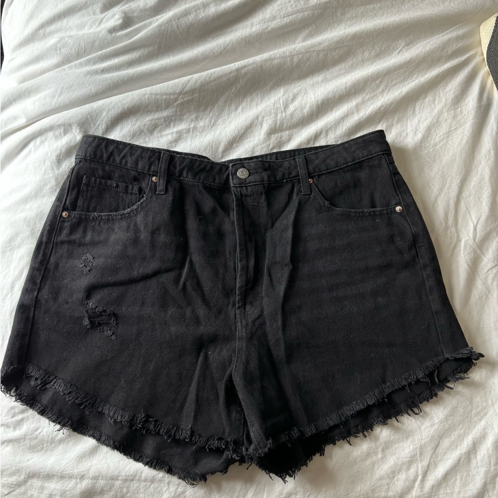 Wild Fable Black Frayed Hem Jean Shorts